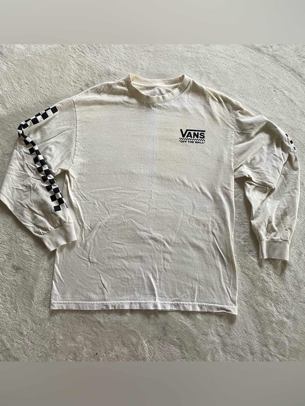 VANS Off The Wall White Checkered Long Sleeve size M